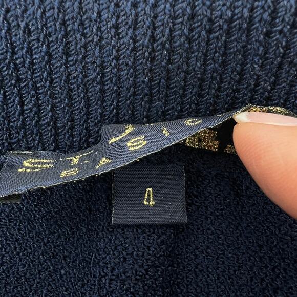 St. John Evening by Marie Gray Navy Knit Rhinestone Jacket and Skirt Set Size 4 - Picture 12 of 13